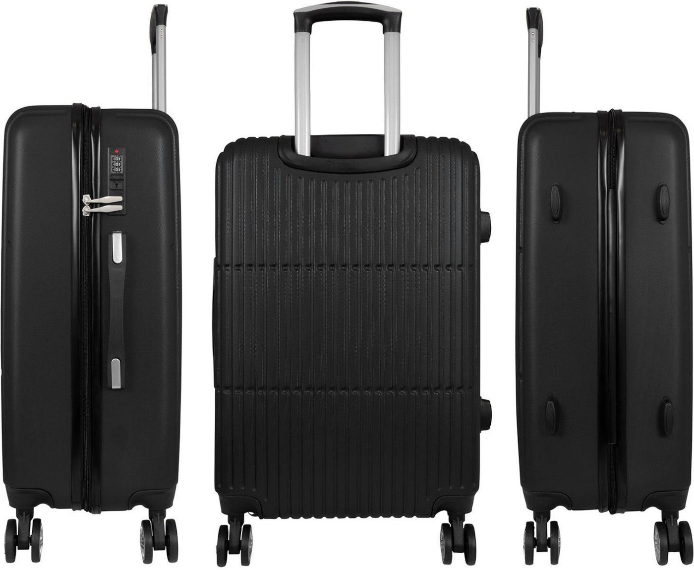 Warenhandel König Hartschalen-Trolley Mehrum, 4 Rollen, aufrecht rollbar, robuste Hartschalen, leicht, modernes Design