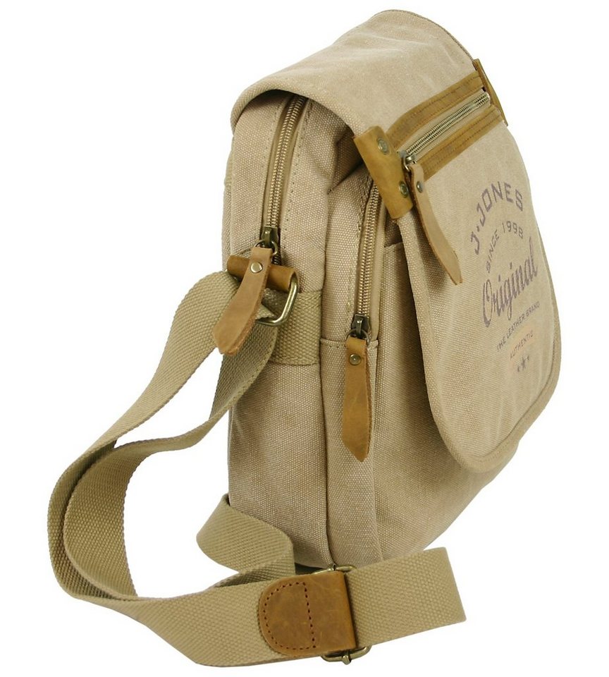 J JONES JENNIFER JONES Messenger Bag - Schultertasche aus Canvas - Umhängetasche 9 Liter Volumen, 25x31x12 cm Bild 2
