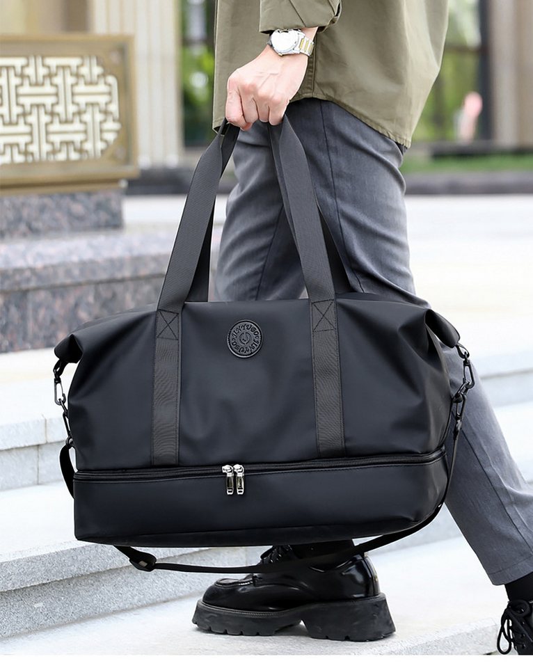 ibettertec Reisetasche Sporttasche Fitnesstasche,Große Umhängetasche mit Schuhfach&Nassfach (50L, Atmungsaktiv, wasserdicht, verschleißfest, großes Fassungsvermögen), Schultergurt, für Yoga, Schwimmen, Tourismus, Fitness Bild 2