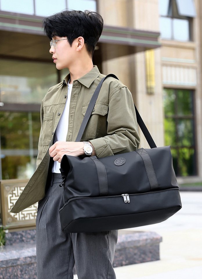 ibettertec Reisetasche Sporttasche Fitnesstasche,Große Umhängetasche mit Schuhfach&Nassfach (50L, Atmungsaktiv, wasserdicht, verschleißfest, großes Fassungsvermögen), Schultergurt, für Yoga, Schwimmen, Tourismus, Fitness Bild 4