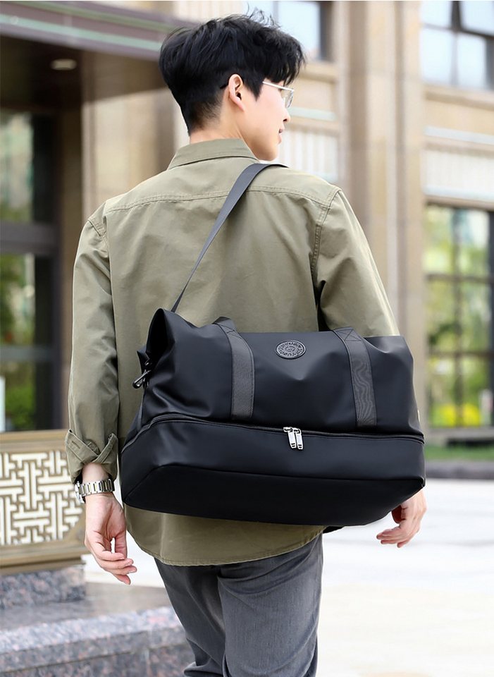 ibettertec Reisetasche Sporttasche Fitnesstasche,Große Umhängetasche mit Schuhfach&Nassfach (50L, Atmungsaktiv, wasserdicht, verschleißfest, großes Fassungsvermögen), Schultergurt, für Yoga, Schwimmen, Tourismus, Fitness Bild 5