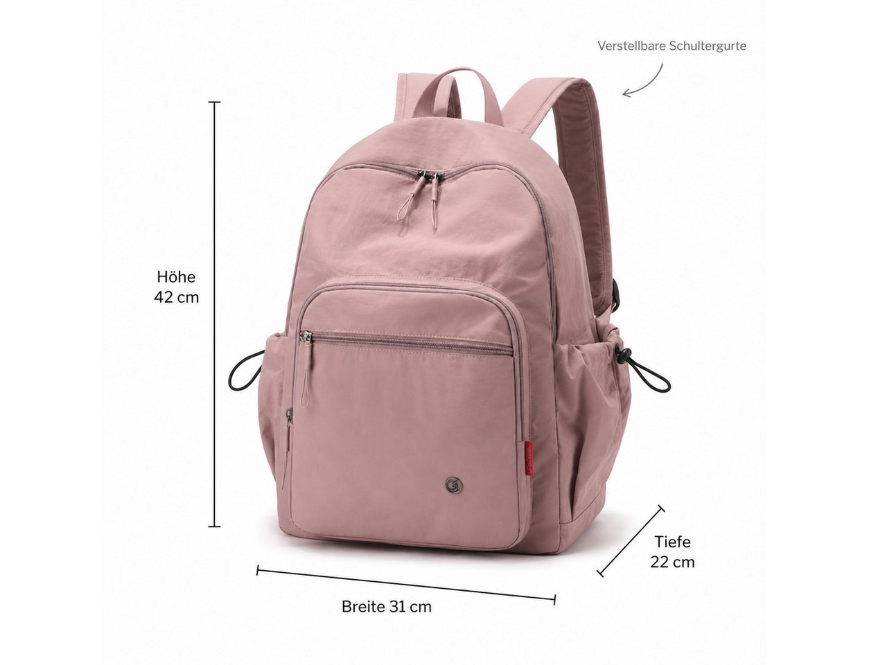 OYLCDI Rucksack Rucksack Freizeitrucksack mit Reißverschlussfach (42 x 31 x 22 cm, verstellbaren Schultergurten und mehreren Fächern), Tagesrucksack für Schule, Arbeit und Reisen