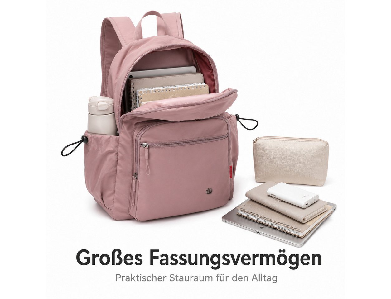 OYLCDI Rucksack Rucksack Freizeitrucksack mit Reißverschlussfach (42 x 31 x 22 cm, verstellbaren Schultergurten und mehreren Fächern), Tagesrucksack für Schule, Arbeit und Reisen Bild 2