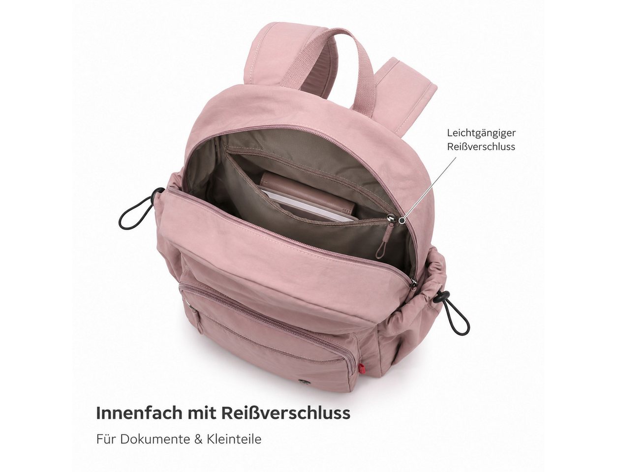 OYLCDI Rucksack Rucksack Freizeitrucksack mit Reißverschlussfach (42 x 31 x 22 cm, verstellbaren Schultergurten und mehreren Fächern), Tagesrucksack für Schule, Arbeit und Reisen Bild 5