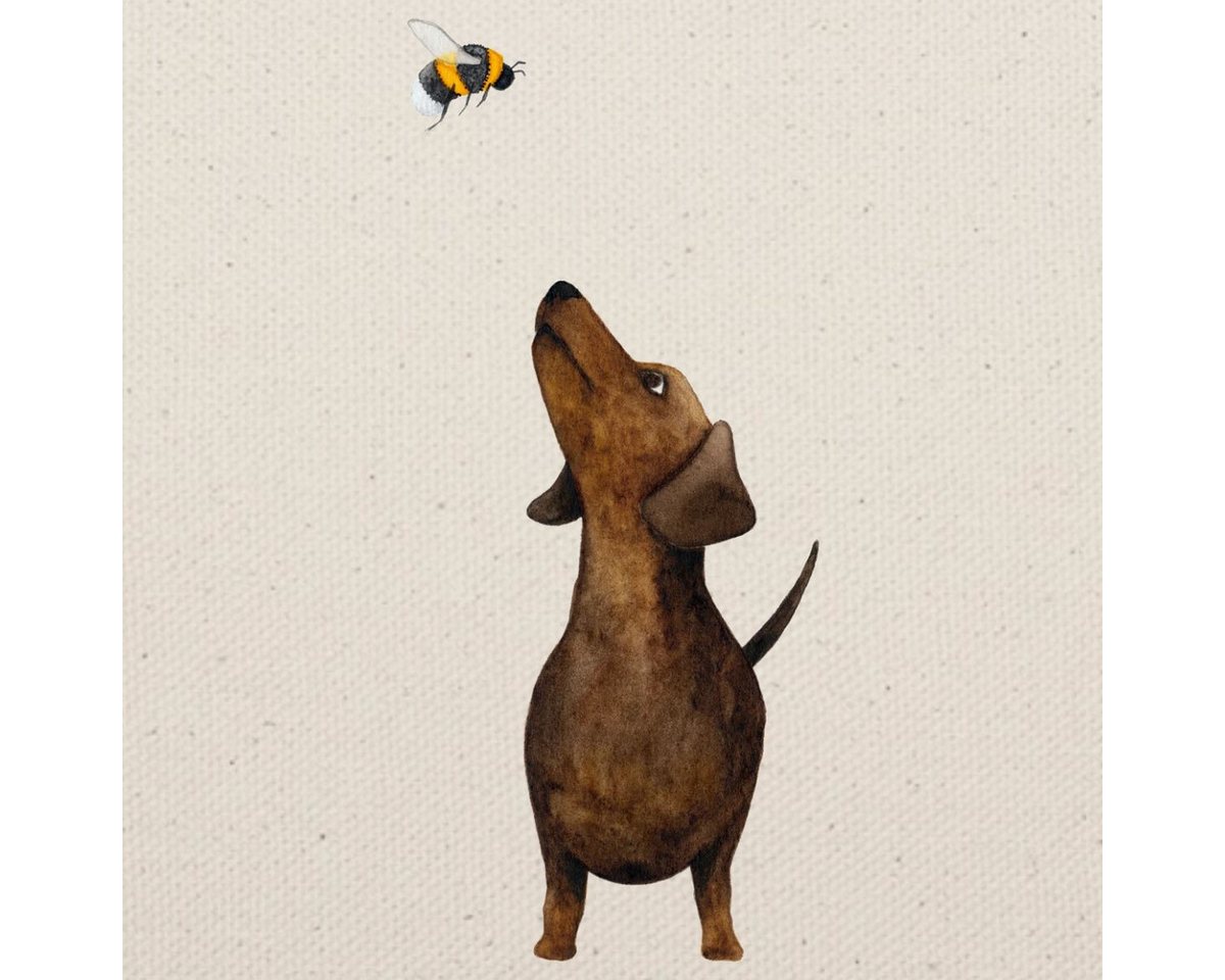 Spreadshirt Kosmetiktasche Dackel mit Hummel Süßestes Dackel Geschenk Täschchen (1-tlg) Bild 4