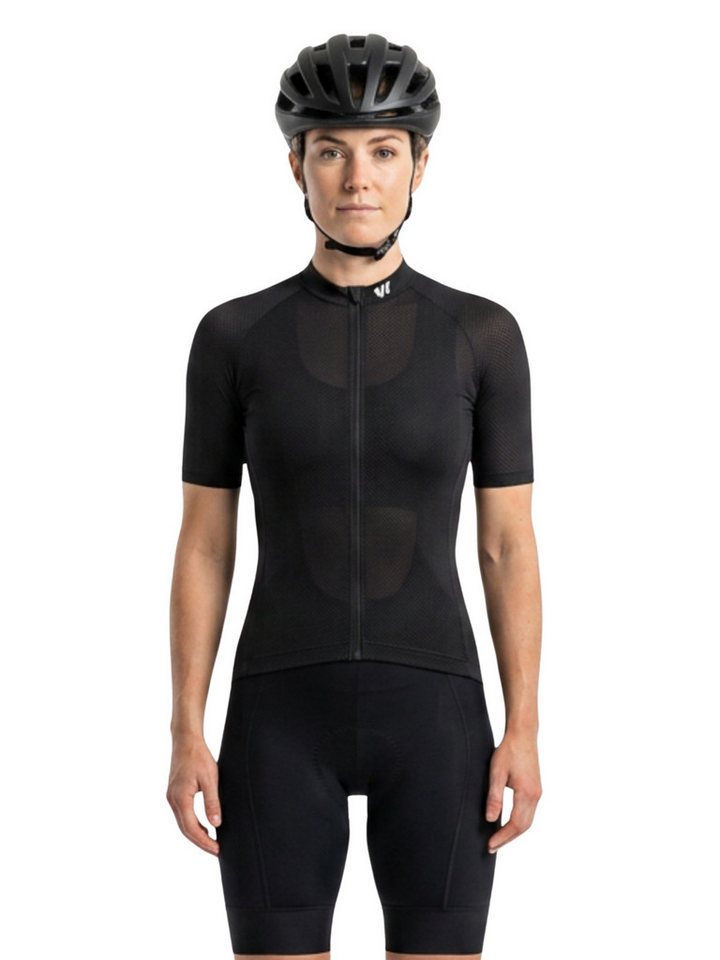 Wulibike Radtrikot Damen, Fahrradtrikot Classic Kurzarm Slim Fit mit Frontreißverschluss (1-tlg) Elastischer Schnelltrocken-Stoff, 3 Taschen & Reflektoren Bild 2