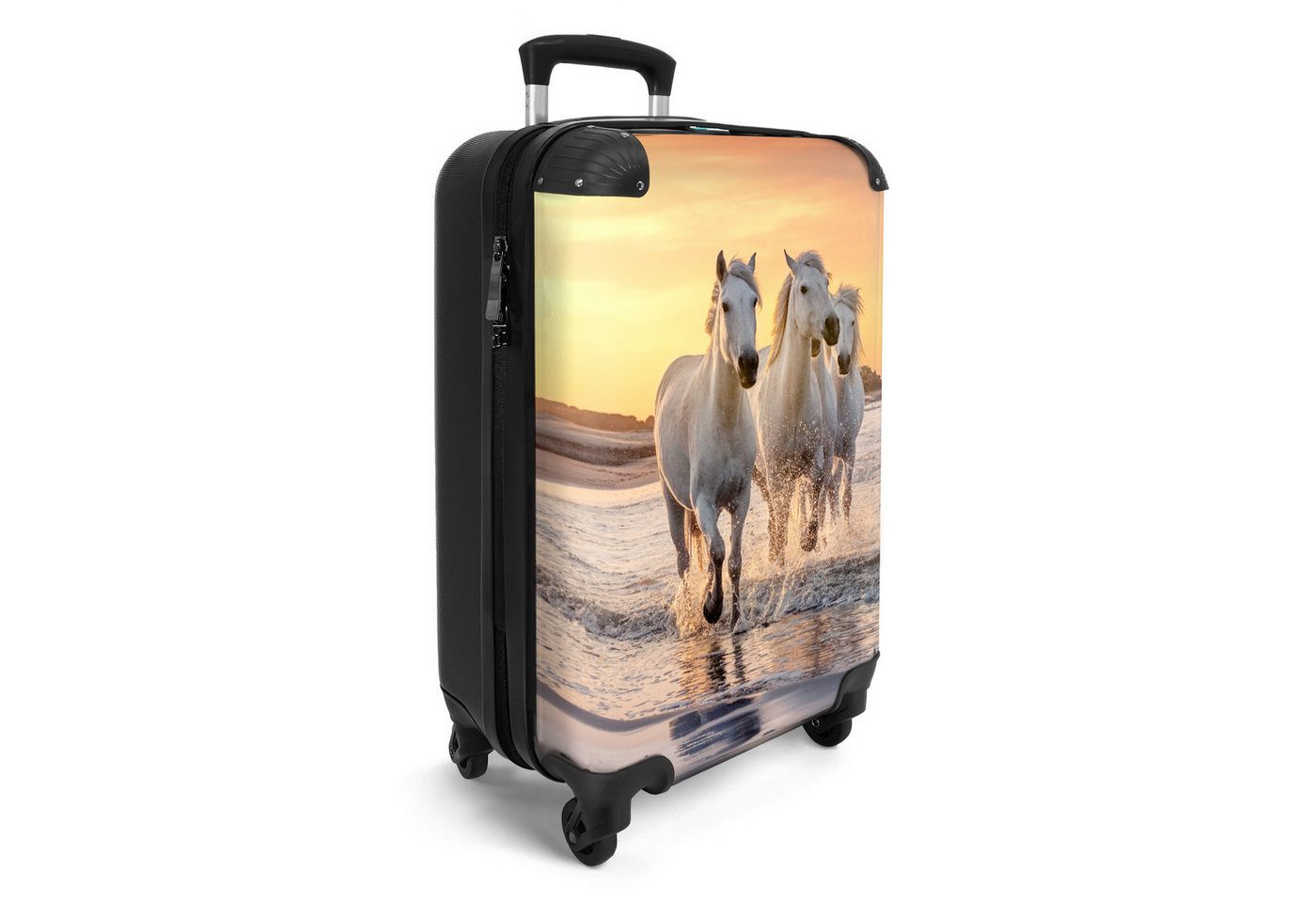NoBoringSuitcases.com© Hartschalen-Trolley Pferd - Meer - Sonnenuntergang - Tiere - Kind 55x35x20cm, Kinder Koffer Klein, Trolley Handgepäck, Reisekoffer Bild 3