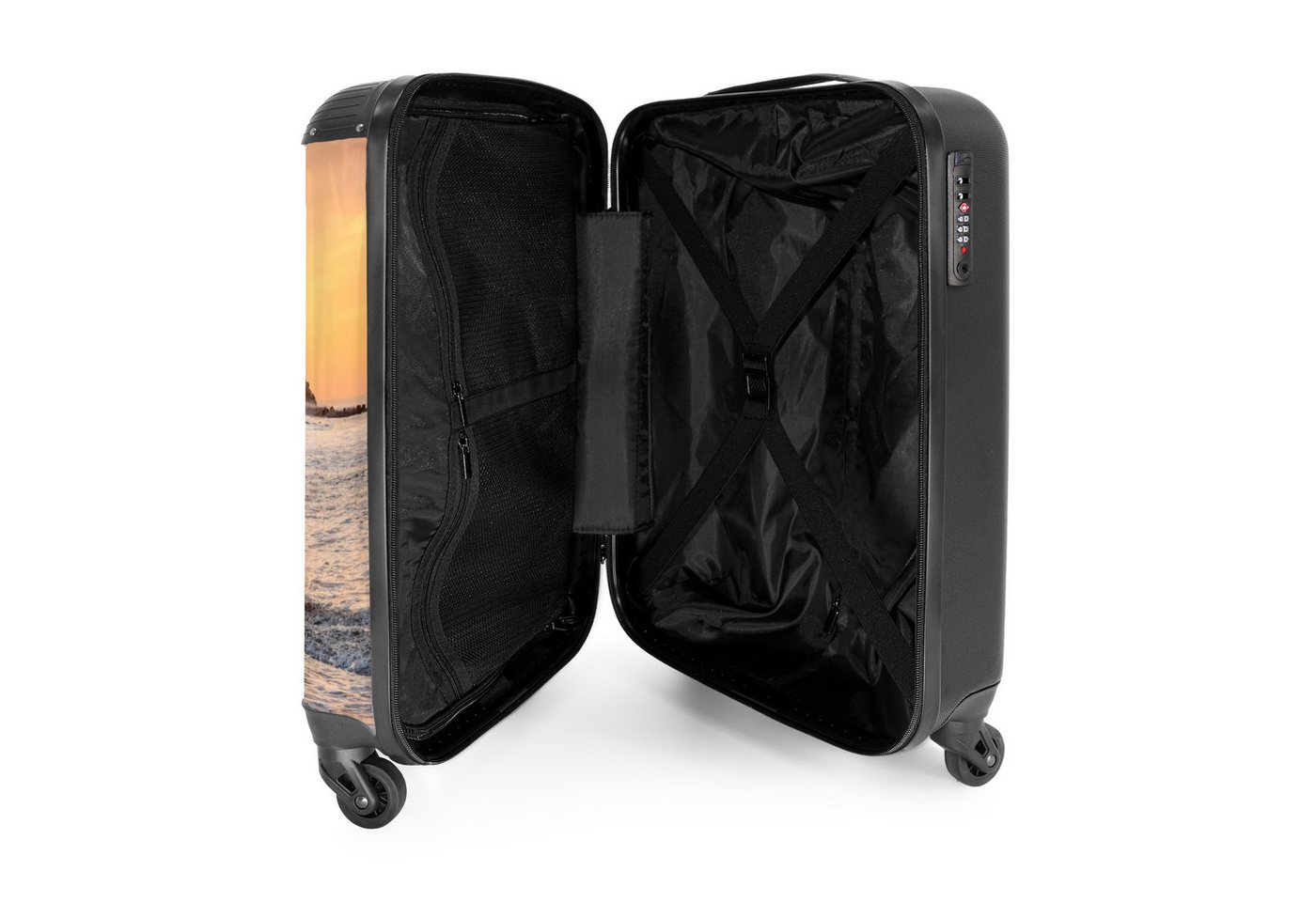 NoBoringSuitcases.com© Hartschalen-Trolley Pferd - Meer - Sonnenuntergang - Tiere - Kind 55x35x20cm, Kinder Koffer Klein, Trolley Handgepäck, Reisekoffer Bild 4
