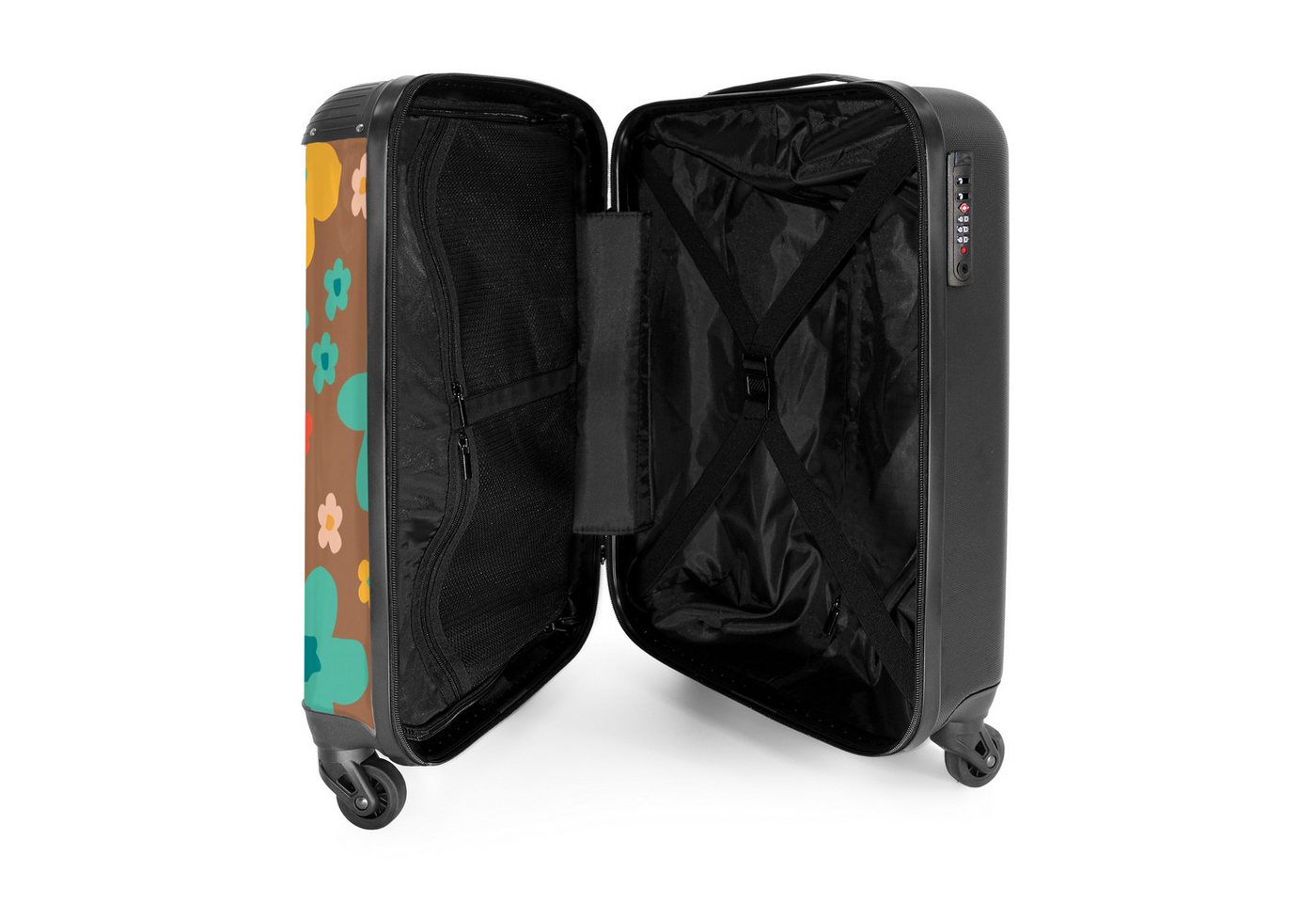 NoBoringSuitcases.com© Hartschalen-Trolley Zitate - Blumen - Das Leben ist kurz - Hippie - Linienkunst 55x35x20cm, 4 Rollen, Handgepäck Koffer & Trolleys, Luggage, Reisekoffer Frauen Bild 3