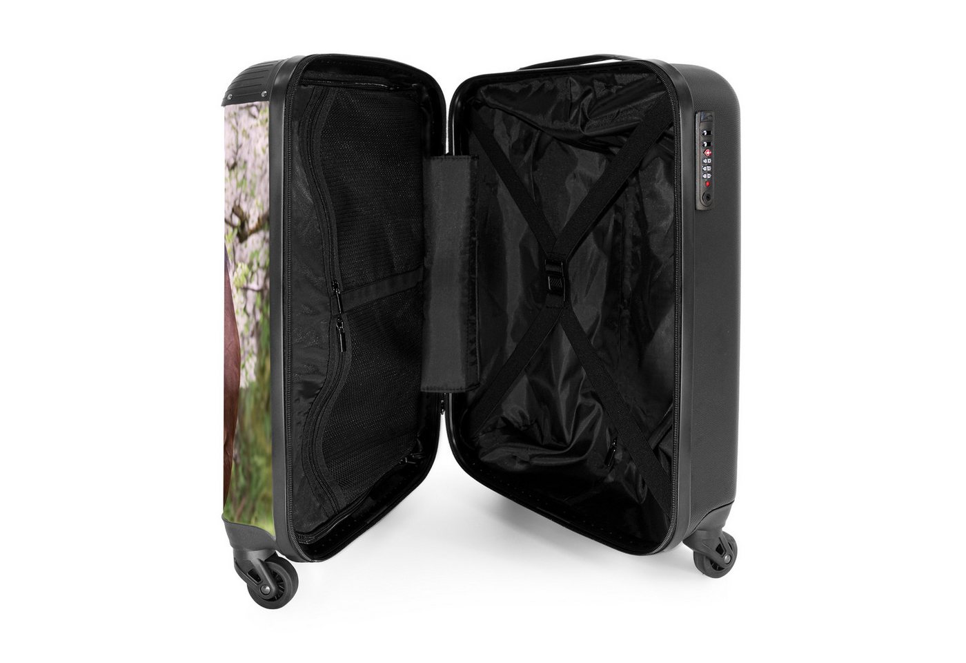 NoBoringSuitcases.com© Hartschalen-Trolley Pferd - Sakura - Blüte - Porträt - Kind 55x35x20cm, Kinder Koffer Klein, Trolley Handgepäck, Reisekoffer Bild 4