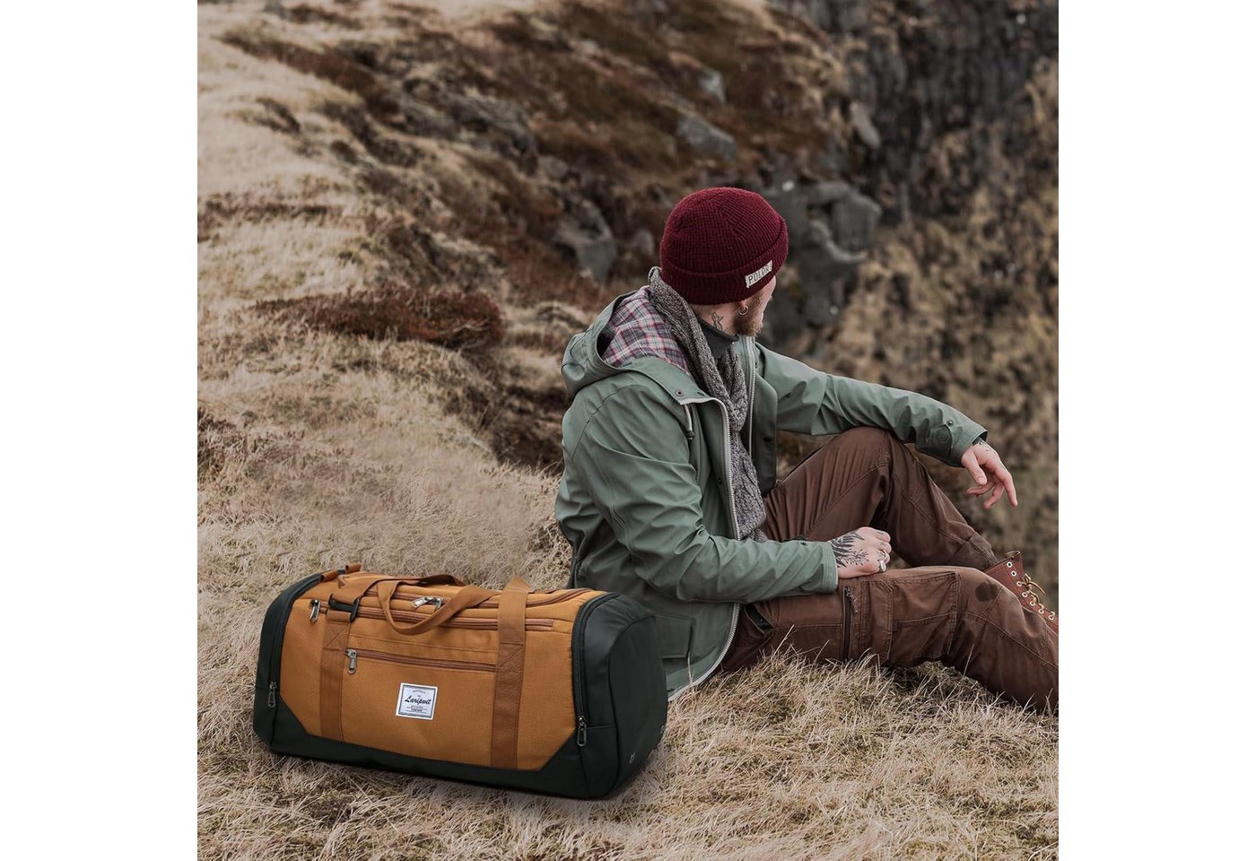 LuxusKollektion Reisetasche Reisetasche Sporttasche 40L Mittelgroß mit Schuhfach und Bild 2