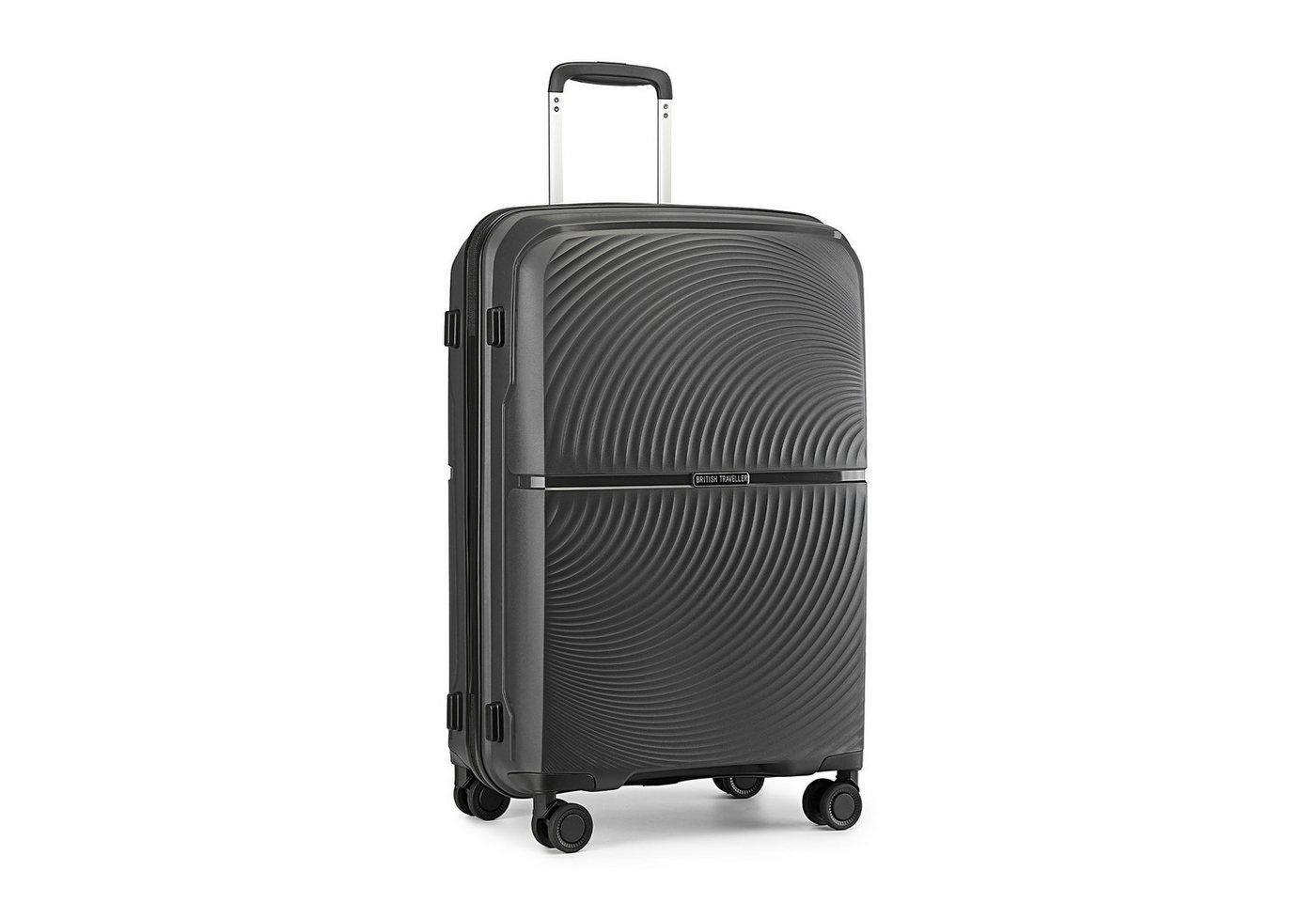 British Traveller Koffer Hartschale Koffer Trolley PP Handgepäck Reisekoffer mit 4 Spinnerräder Bild 3