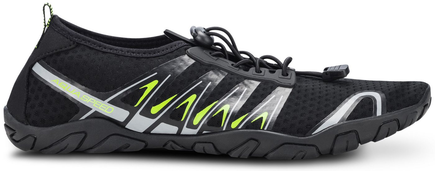 Aqua Speed Gekko Strandschuhe Gr. 44 – Schwarz/Grau mit Mikrofaserhandtuch Wasserschuh (SUP-Schuhe mit Profil – ideal bei Bewegung & wechselndem Boden) Bodenhaftung bei Nässe – sicherer Halt auf rutschigem Untergrund Bild 3