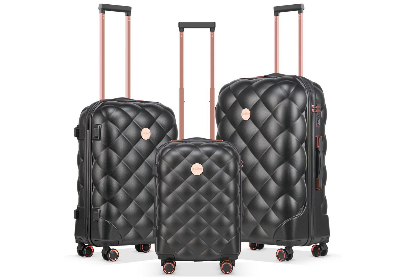 HOMELUX Trolleyset Kofferset Reisekoffer 3er ABS Hartschalen-Koffer, 4 Rollen, (set, 3), Rollkoffer Trolley Hartschalen koffer Set - M-L-XL