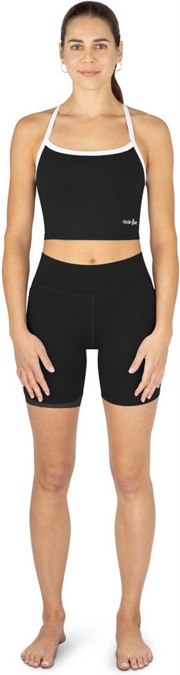 Circle Five Trainingsshorts High Waist Sport Shorts mit Taschen Radlershorts Sporthose mit zwei Handytaschen Trainingstights