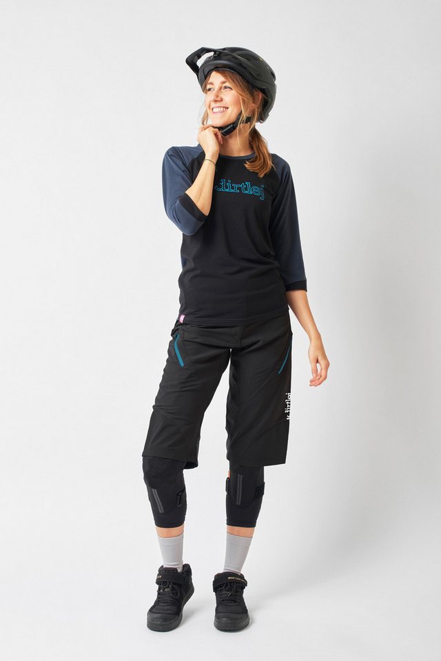 Dirtlej Funktionsshorts trailscout MTB shorts ladies black/turq Bild 4