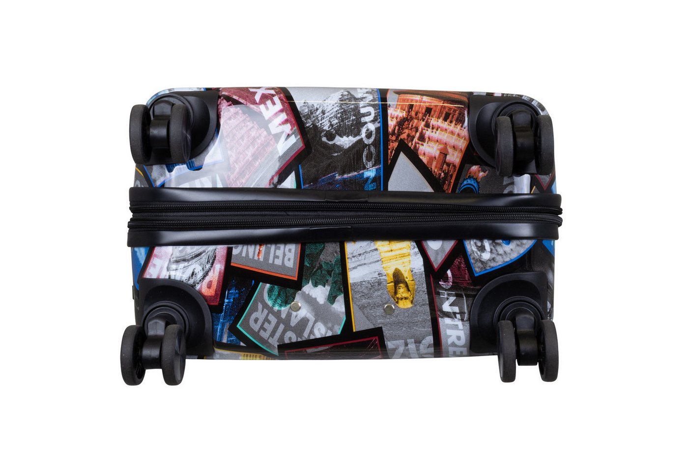 Trendyshop365 Hartschalen-Trolley City bunter Motivoffer 3 Größen Städte Mix, Zahlenschloss, Polycarbonat, Dehnfalte Bild 4