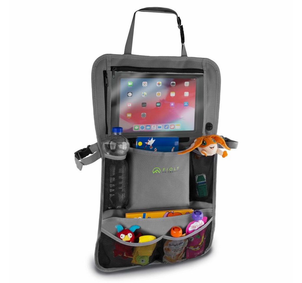 Fioly Rücksitzorganizer Tasche für KFZ Kopfstütze Kind Baby Stauraum für Autositz, Tablet Fach, Befestigungsschlaufen Bild 5