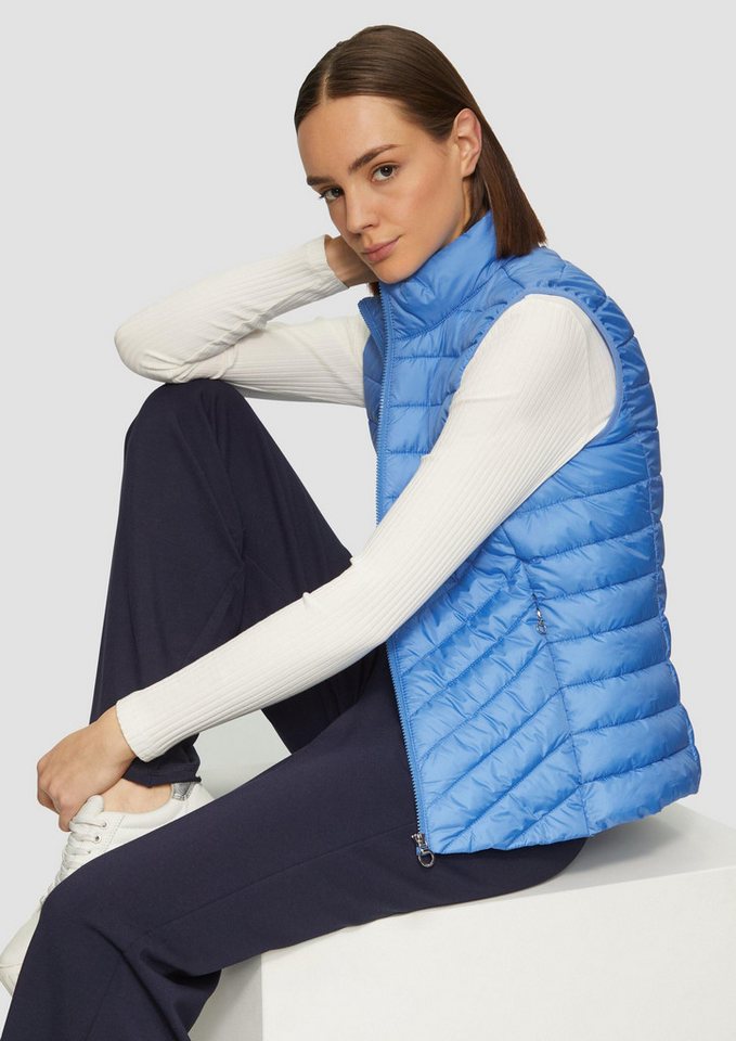 s.Oliver Outdoorjacke Outdoor-Weste Leichte Steppweste mit Stehkragen