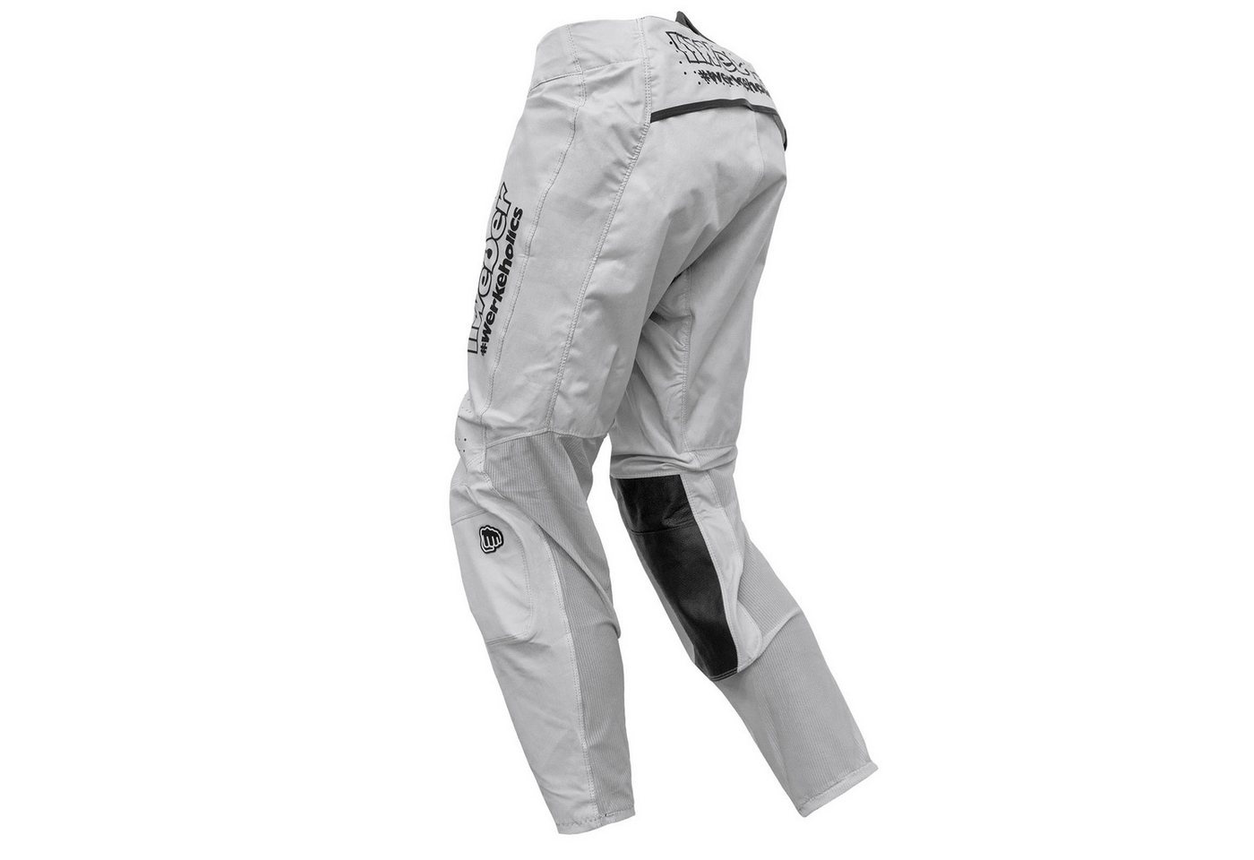 Weber GmbH Motorradhose Weber #Werkeholics Flow Hose weiß großzügige Stretch- und Belüftungszonen, Ledereinsätze im Kniebereich