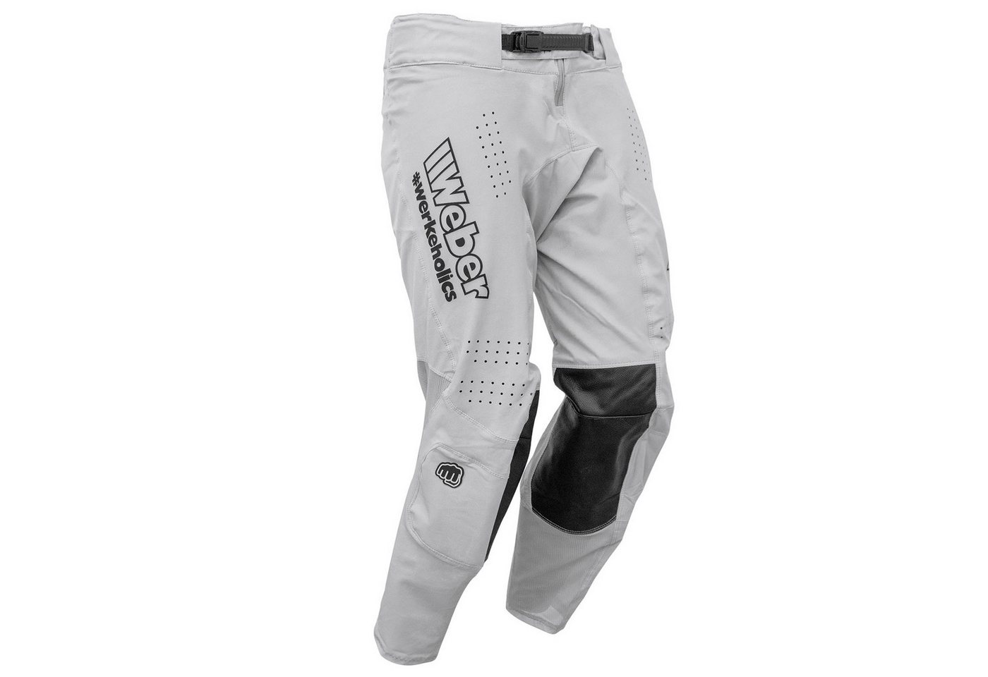 Weber GmbH Motorradhose Weber #Werkeholics Flow Hose weiß großzügige Stretch- und Belüftungszonen, Ledereinsätze im Kniebereich Bild 3