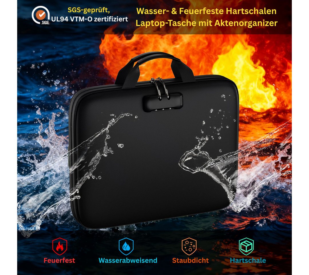 FireMat Dokumententasche Hartschale Aktenorganizer, Dokumentenbox für Zuhause, Büro