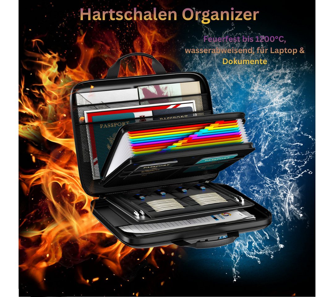 FireMat Dokumententasche Hartschale Aktenorganizer, Dokumentenbox für Zuhause, Büro Bild 2
