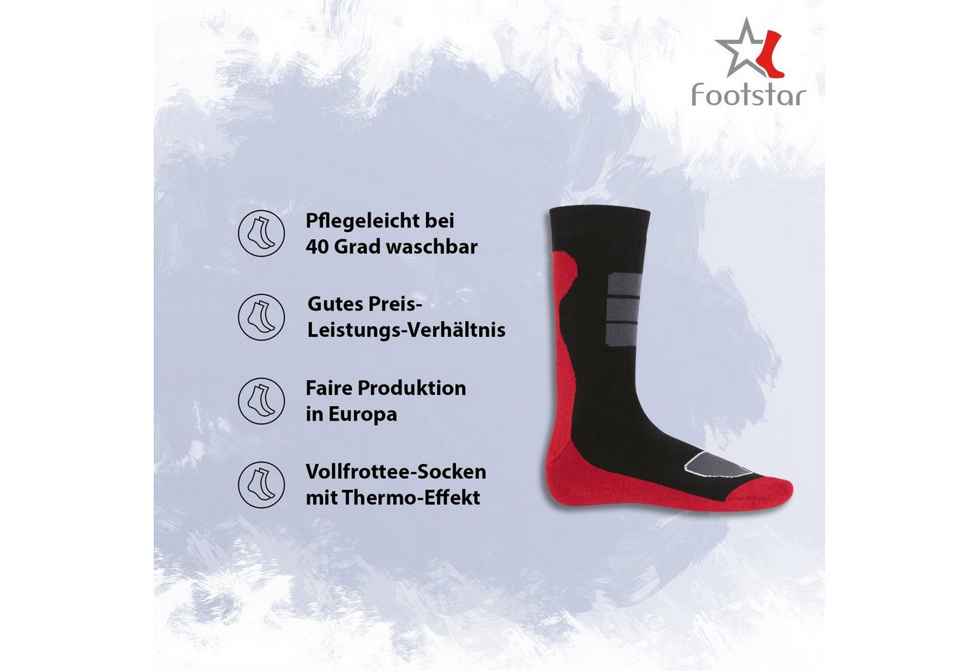 Footstar Thermosocken Herren Wintersocken 6er Pack - Frottee-Socken mit Thermo Effekt