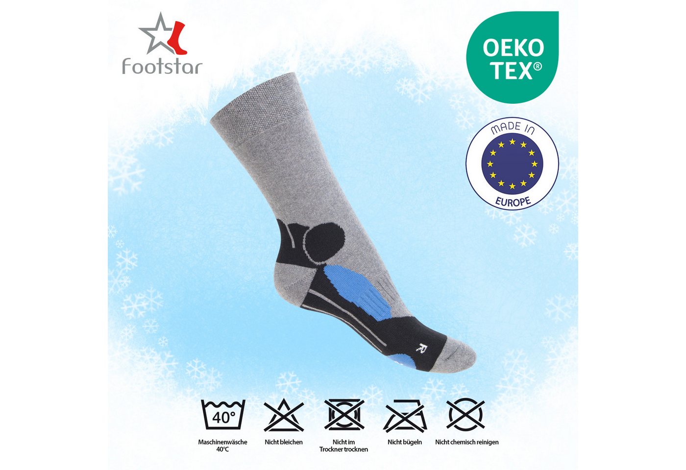 Footstar Thermosocken Damen&Herren Wintersocken (6 Paar) Warme Vollfrottee Thermo Socken Bild 2