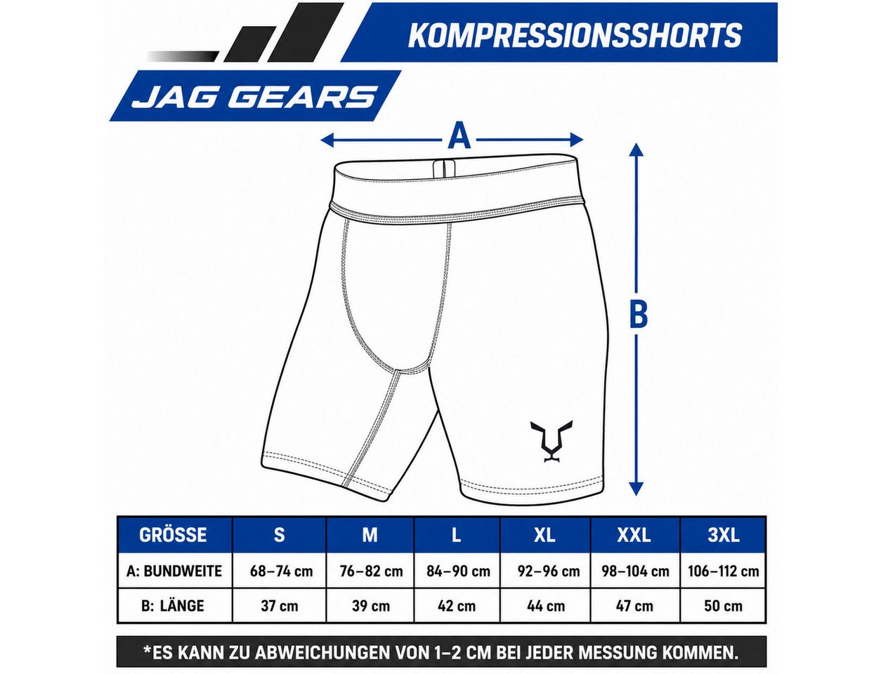 JAG GEARS Trainingshose Funktionelle Kompressionsshorts für Trainings-, Fitness, Laufshorts (Set, 1x pack) Schweiß und ergonomisches Design für maximale Leistung bei Sporty Bild 2