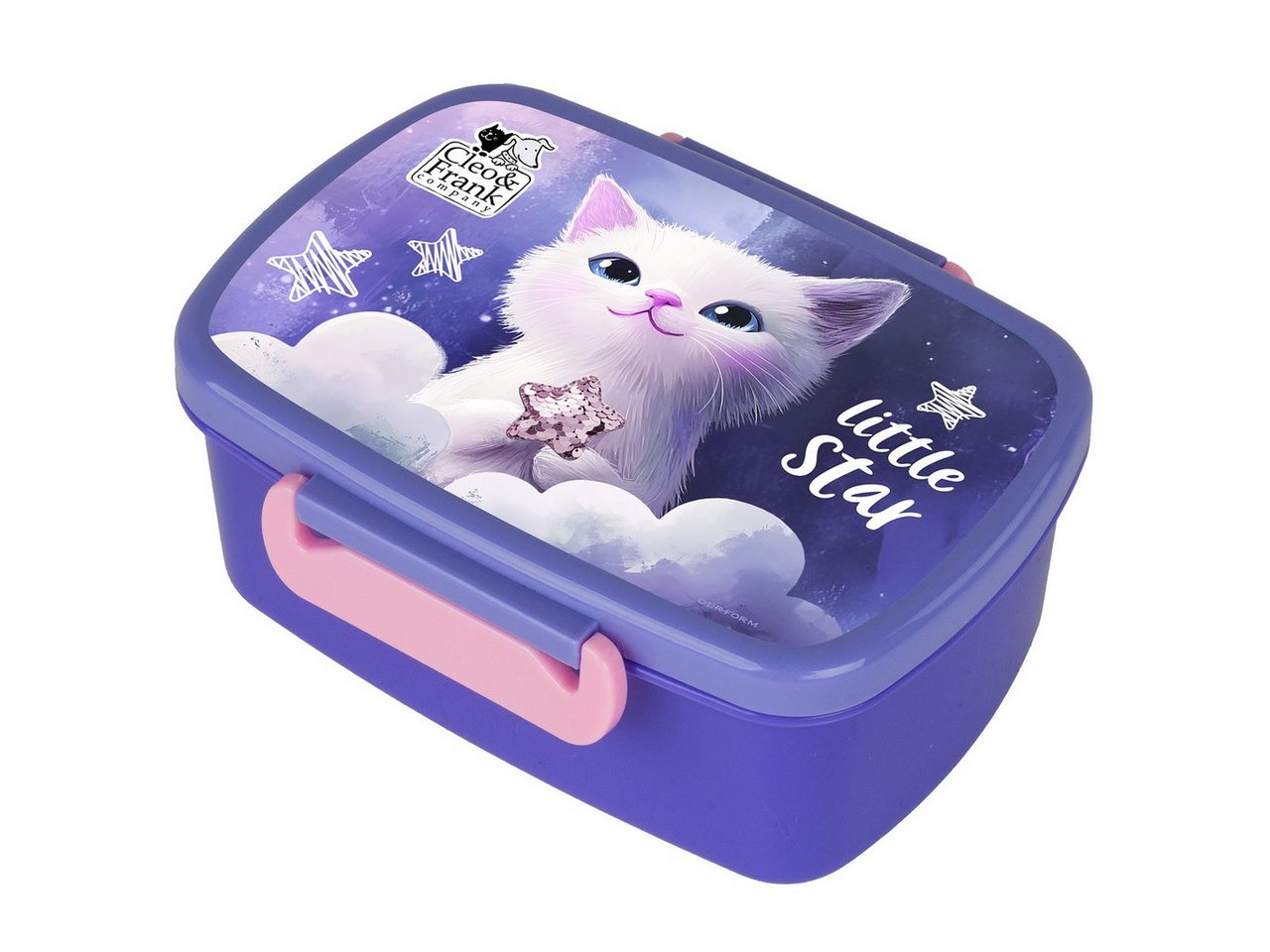 GOLDKIDS Schulranzen für Mädchen, 8er-Set - (Schul-Rucksack für Kinder mit Federmäppchen, 1-tlg., - Schuhbeutel Trinkflasche und Brotdose), - Katze Motiv- 1-3 Klasse Bild 4