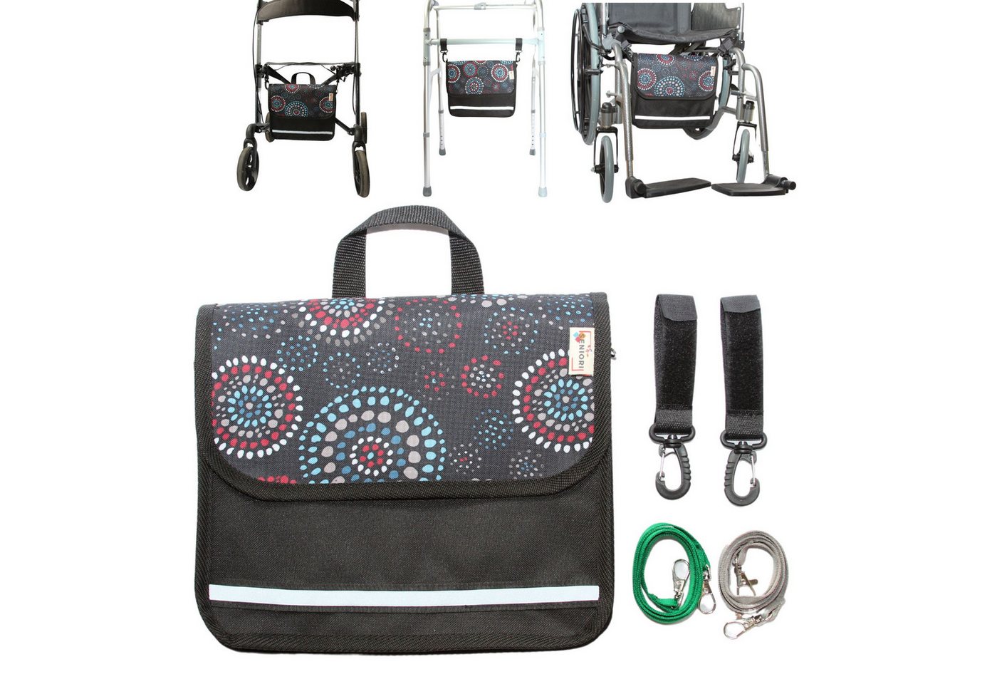 Seniori Aufbewahrungstasche multifunktionale Tasche für Rollstühle UNTER DEM SITZ Rollstuhltasche, 1U - Kreise Bild 5