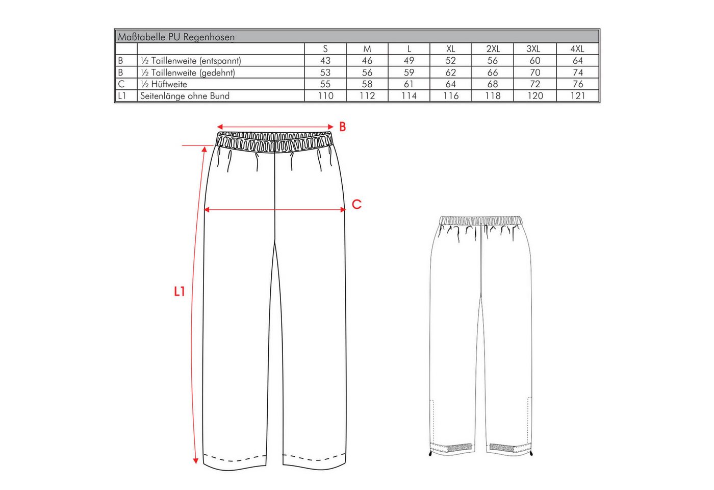 Feldtmann Regenhose Unisex Regenbundhose 26425 Unifarben Regenüberhose Wassersäule 8000 mm Wind- & wasserdicht, Atmungsaktiv, Nähte doppelt verschweißt, Leicht Bild 2