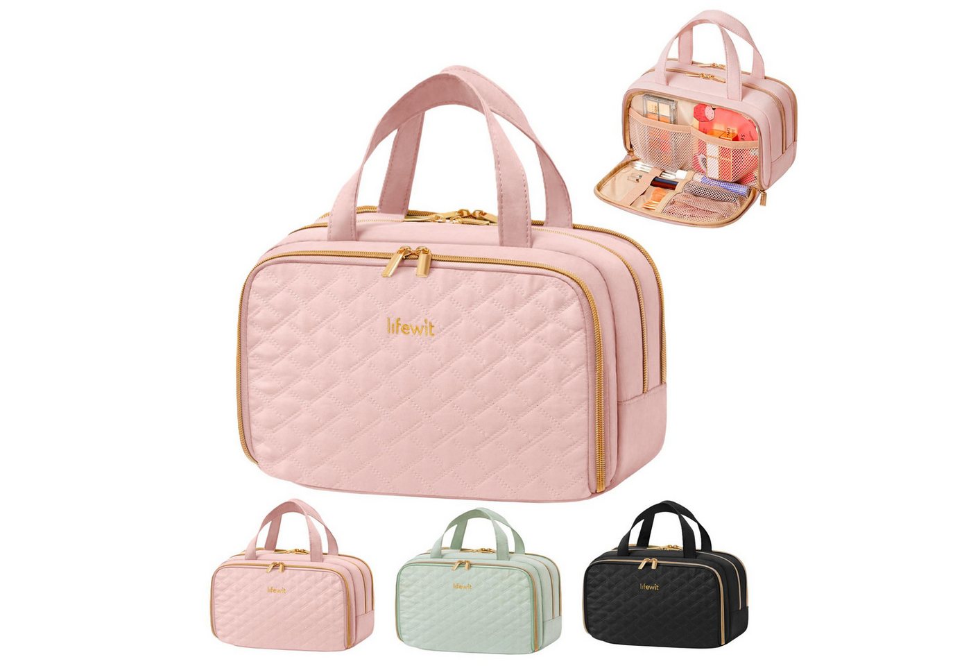 Lifewit Kulturbeutel Reise Kulturtasche Damen, Wasserabweisende Kulturbeutel mit Nassfach (Set, 1-er, B/H/T 13/15.5/26 cm), Tragbar Bild 5