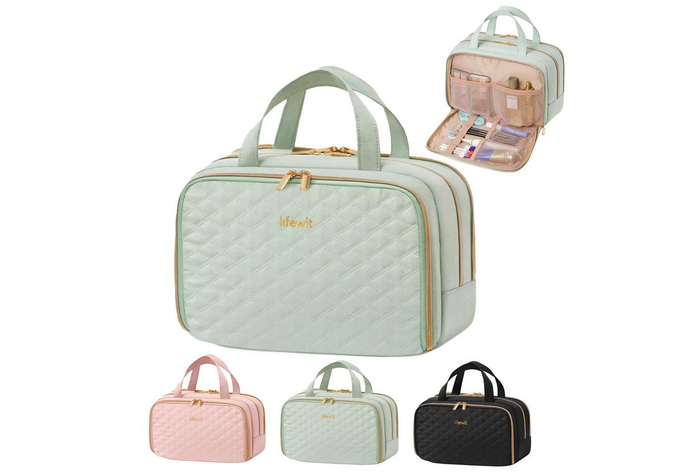 Lifewit Kulturbeutel Reise Kulturtasche Damen, Wasserabweisende Kulturbeutel mit Nassfach (Set, 1-er, B/H/T 16/21/30 cm), Tragbar Bild 3