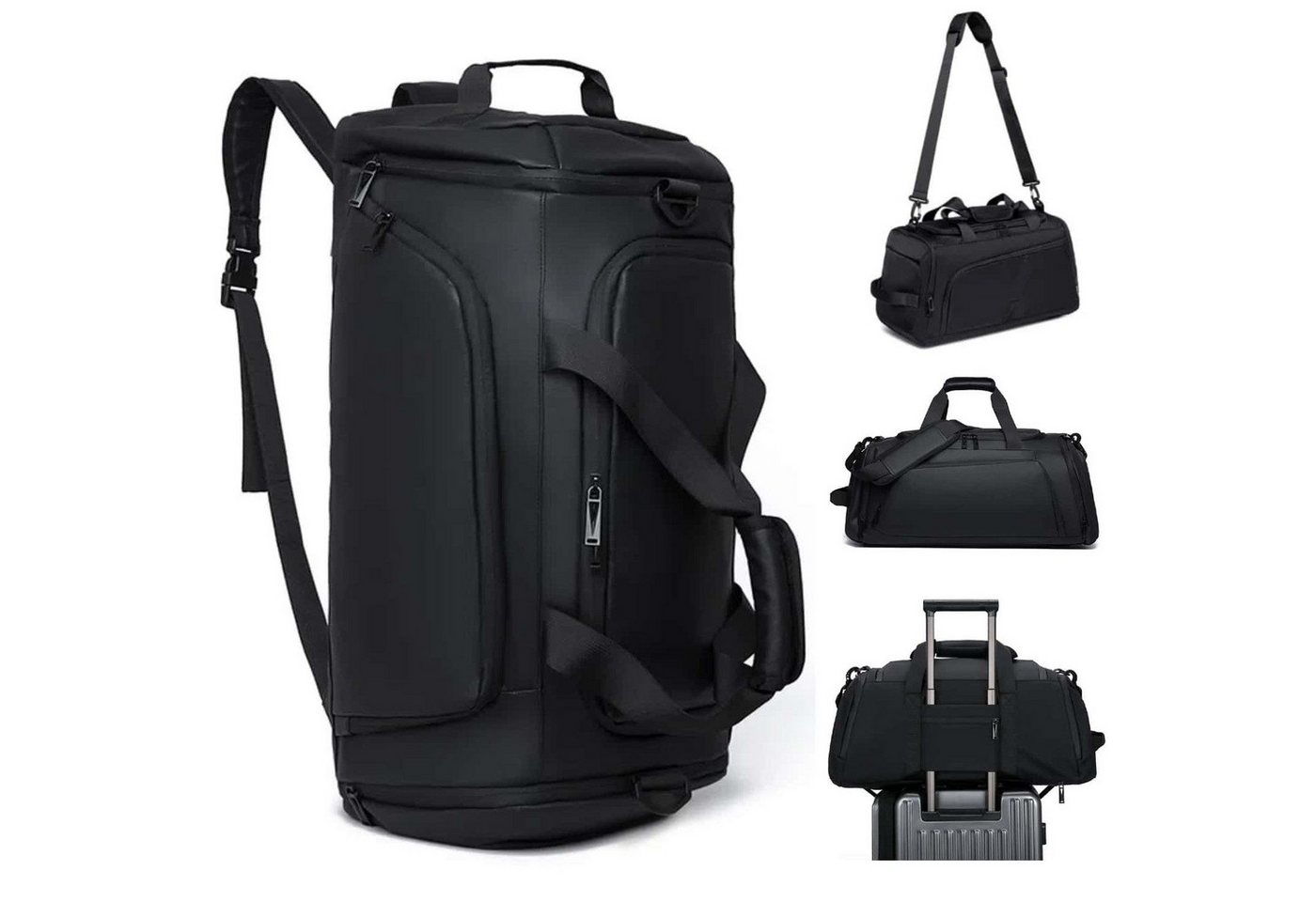 wohnTRAUM24 Sporttasche Reisetasche mit Schuhfach und Nassfach, verstellbaren Schultergurten (40L Wasserdicht Fitnesstasche Trainingstasche für Herren Damen, Schwarz), Große Kapazität Travel Gym Tasche Duffle Bag Fitnesstasche Bild 2
