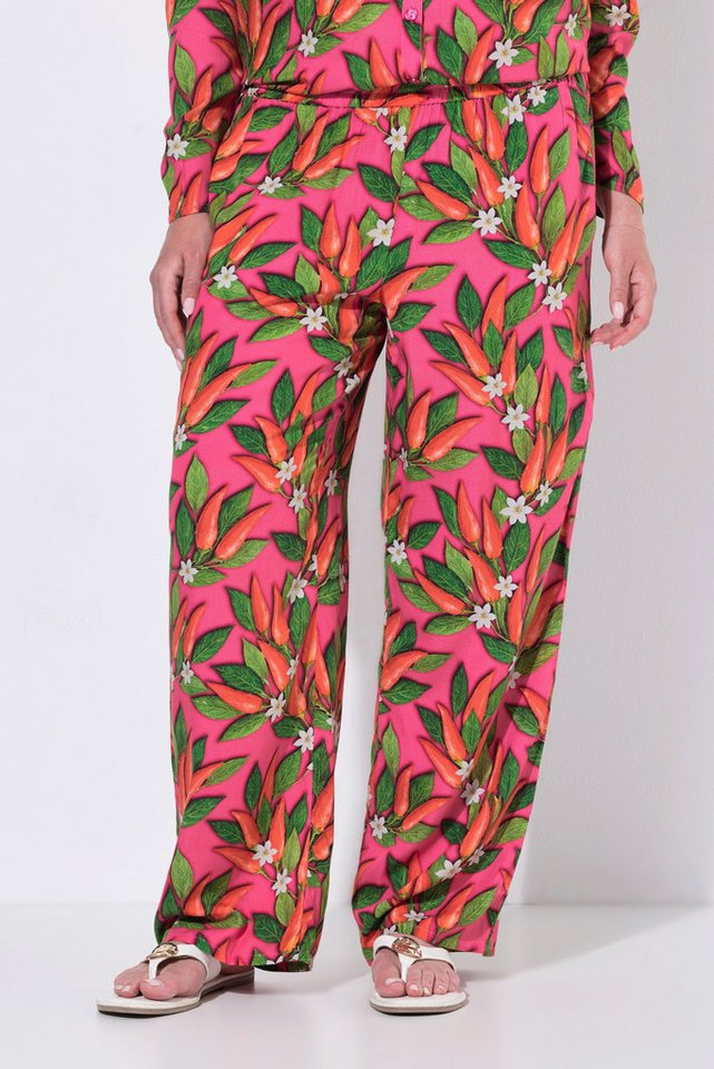 Angel of Style Funktionshose Hose weites gerades Bein florales Chili-Muster