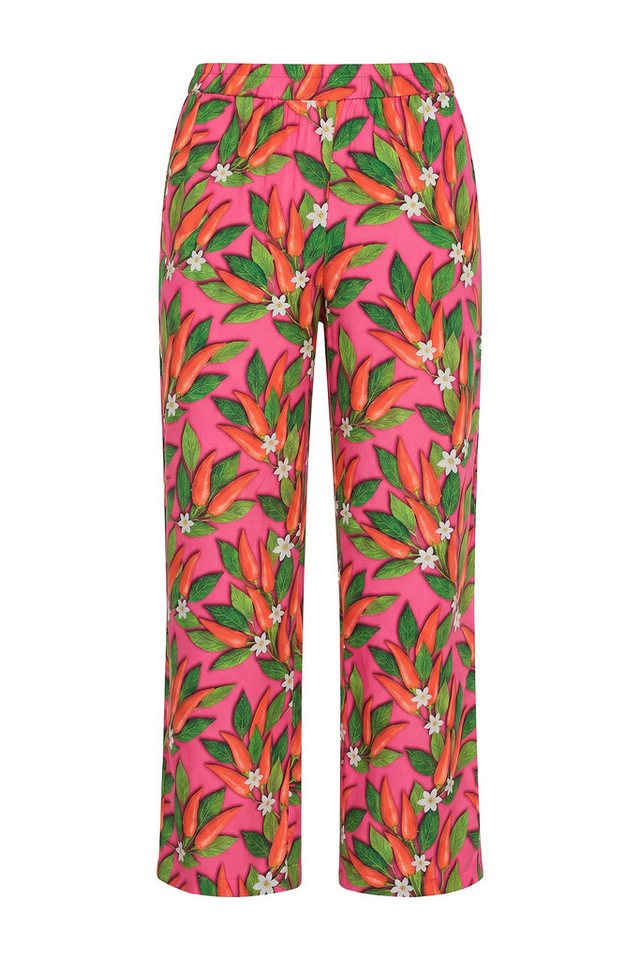 Angel of Style Funktionshose Hose weites gerades Bein florales Chili-Muster Bild 2