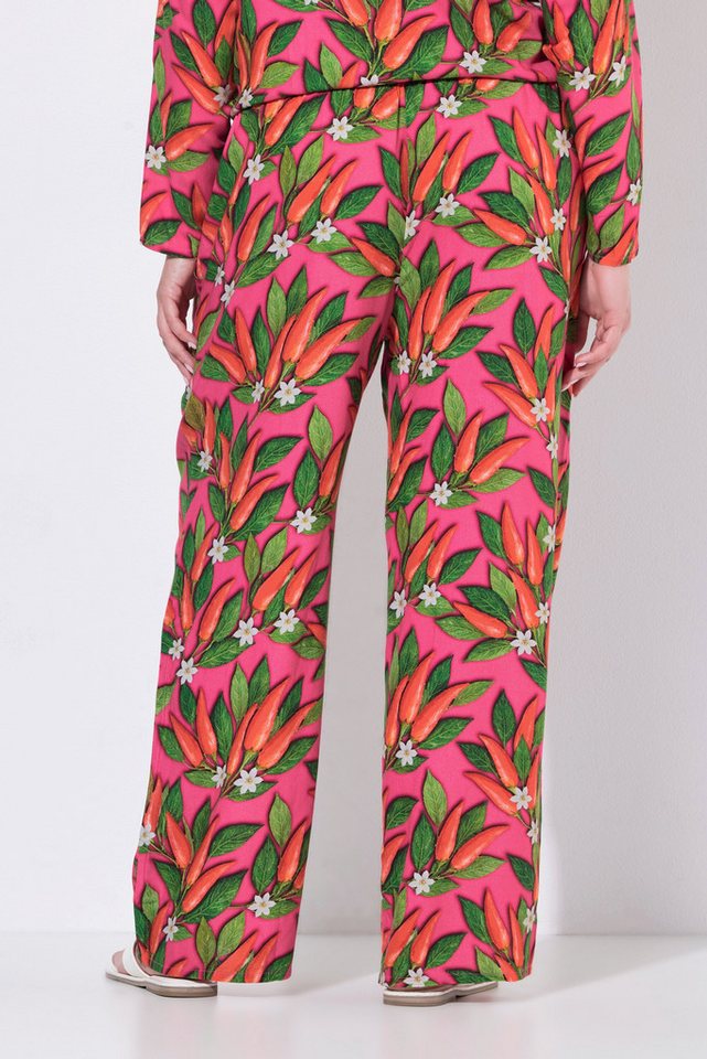 Angel of Style Funktionshose Hose weites gerades Bein florales Chili-Muster Bild 3