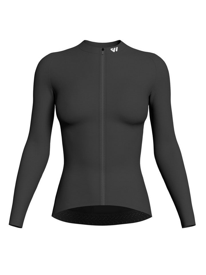 Wulibike Radtrikot Damen Fahrradtrikot Langarm Slim Fit mit 4 Taschen (1-tlg) atmungsaktives Netzgewebe, reflektierende Details für sichere Fahrten