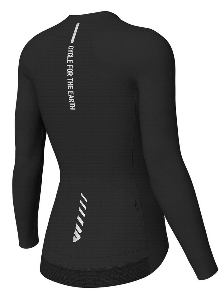 Wulibike Radtrikot Damen Fahrradtrikot Langarm Slim Fit mit 4 Taschen (1-tlg) atmungsaktives Netzgewebe, reflektierende Details für sichere Fahrten Bild 2