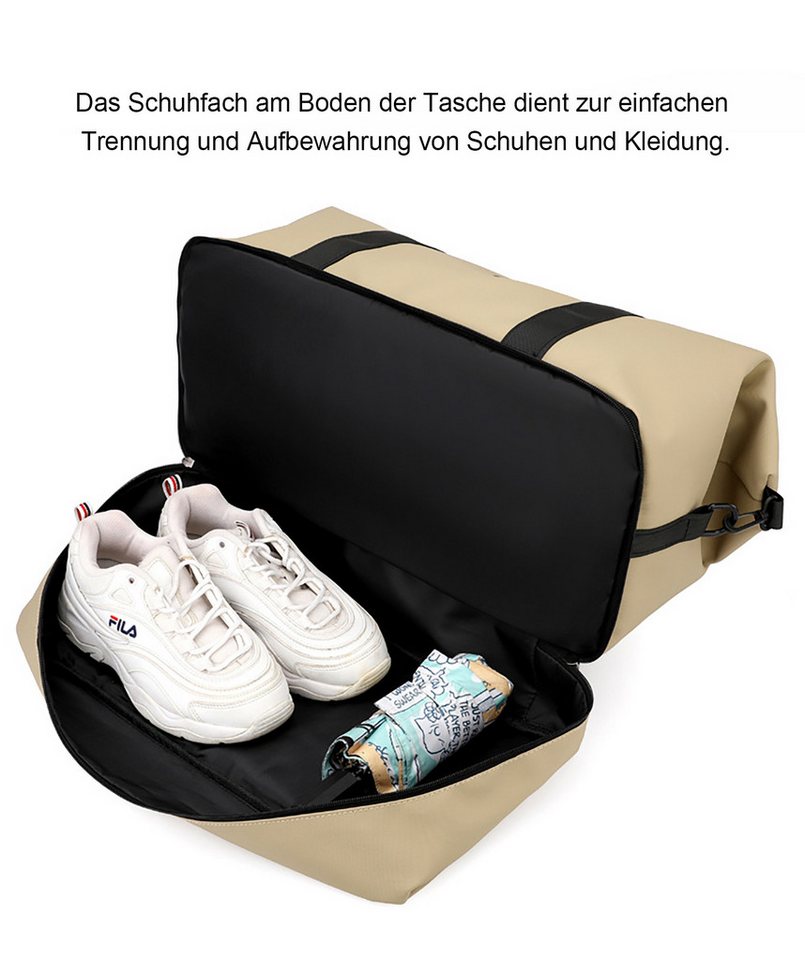 OYLCDI Reisetasche Sporttasche Fitnesstasche,Große Umhängetasche mit Schuhfach&Nassfach (50L), Verstellbare Schultergurt, für Yoga, Schwimmen, Tourismus, Fitness Bild 2