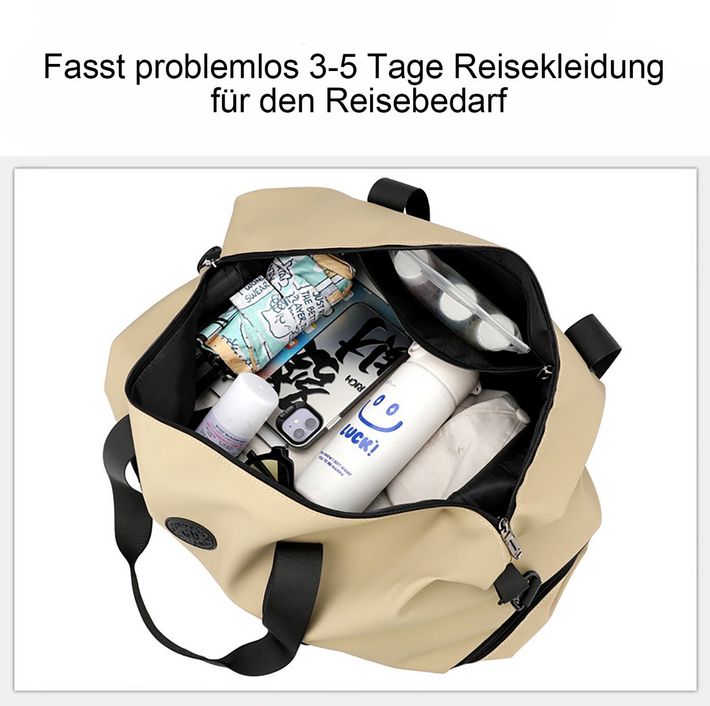 OYLCDI Reisetasche Sporttasche Fitnesstasche,Große Umhängetasche mit Schuhfach&Nassfach (50L), Verstellbare Schultergurt, für Yoga, Schwimmen, Tourismus, Fitness Bild 5
