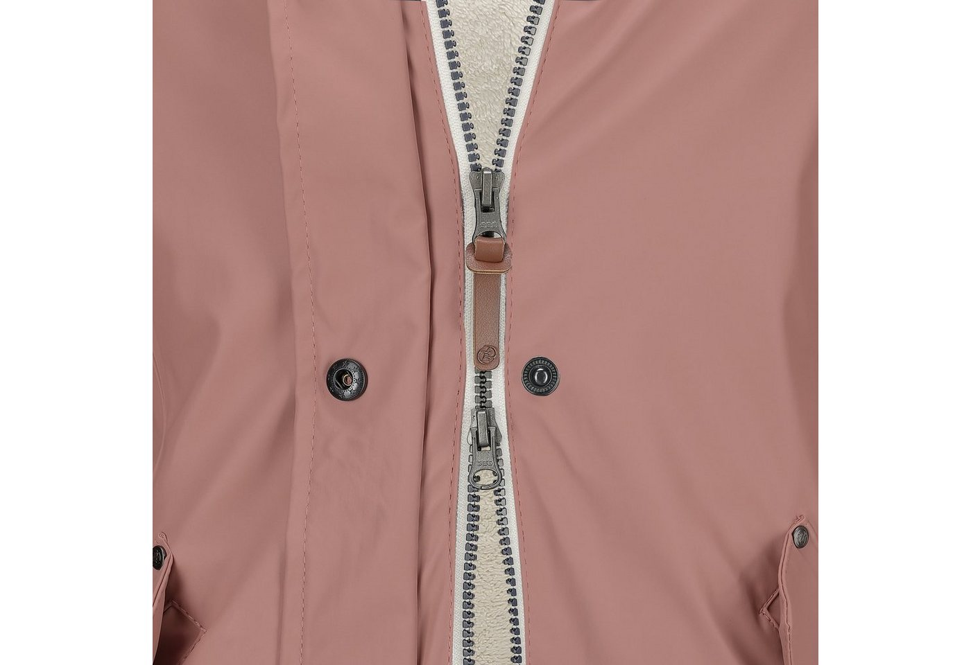Dry Fashion Regenmantel Malmö Damen Regenjacke Teddy-Fleece-Futter - Outdoor-Jacke Wasserdicht Winddicht, Verschweißte Nähte, 2-Wege-Reißverschluss abgedeckt, Kapuze Bild 3