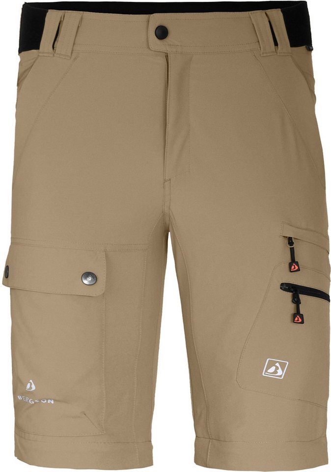 Bergson Outdoorhose FROSLEV Bermuda Zipp-Off Herren Wanderhose, recycelt, elastisch, 7 Taschen, Normalgrößen, beige Bild 2