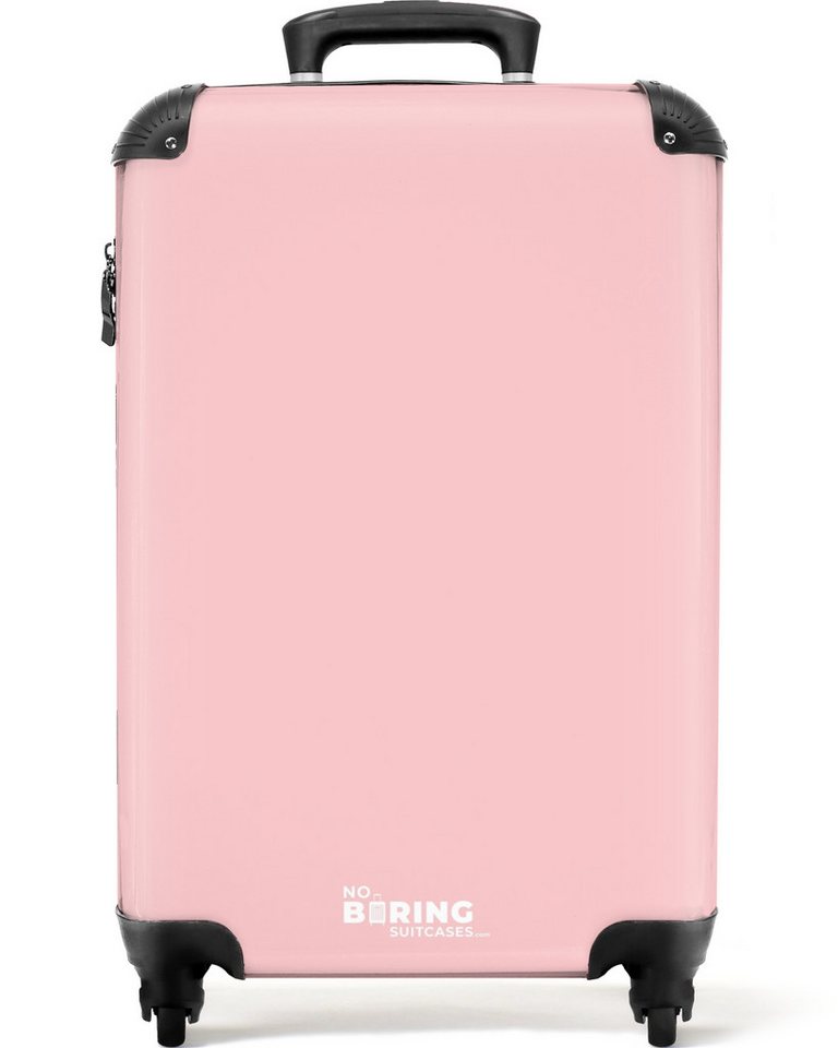 NoBoringSuitcases.com© Hartschalen-Trolley Rosa - Einfarbig - Pastell 55x35x20cm, 4 Rollen, Reisetasche mit Rollen, Koffer Handgepäck Flugzeug Bild 2