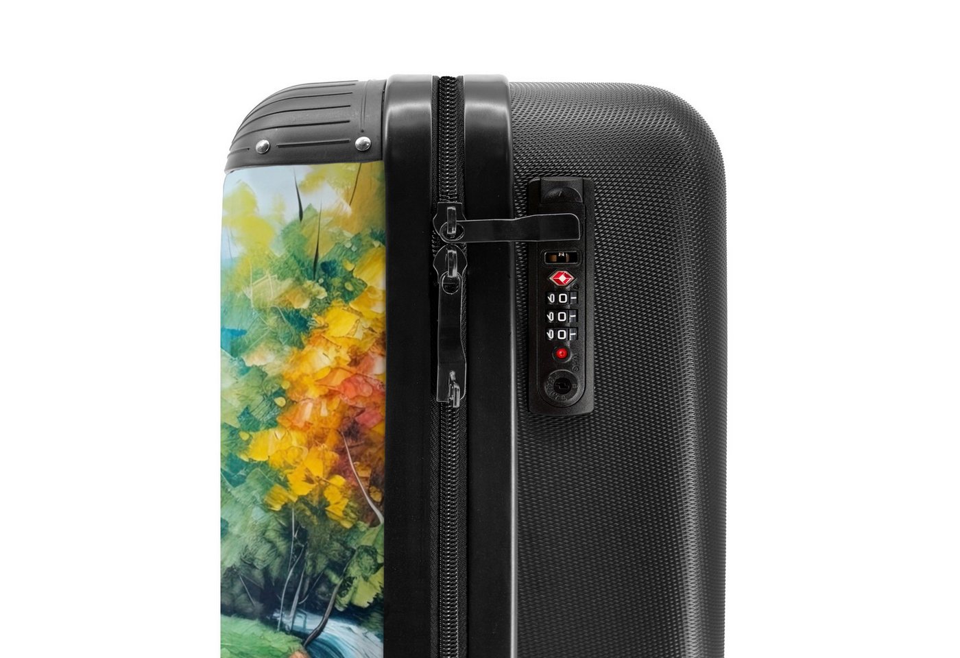 NoBoringSuitcases.com© Hartschalen-Trolley Landschaft - Malerei - Zuhause - Kunst - Herbst 55x35x20cm, 4 Rollen, Reisetasche mit Rollen, Koffer Handgepäck Flugzeug
