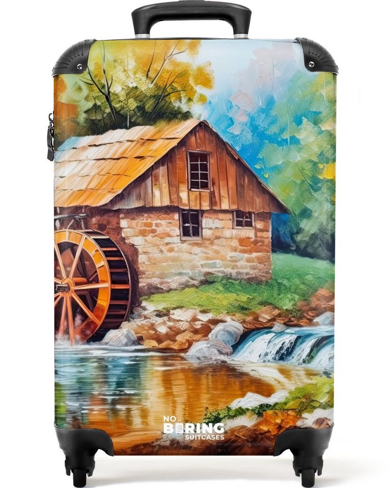 NoBoringSuitcases.com© Hartschalen-Trolley Landschaft - Malerei - Zuhause - Kunst - Herbst 55x35x20cm, 4 Rollen, Reisetasche mit Rollen, Koffer Handgepäck Flugzeug Bild 2