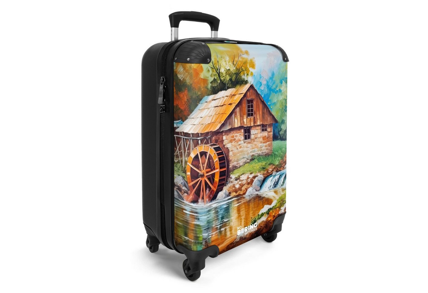 NoBoringSuitcases.com© Hartschalen-Trolley Landschaft - Malerei - Zuhause - Kunst - Herbst 55x35x20cm, 4 Rollen, Reisetasche mit Rollen, Koffer Handgepäck Flugzeug Bild 3