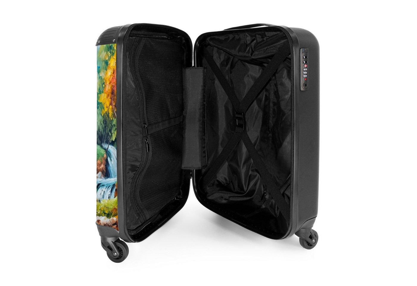 NoBoringSuitcases.com© Hartschalen-Trolley Landschaft - Malerei - Zuhause - Kunst - Herbst 55x35x20cm, 4 Rollen, Reisetasche mit Rollen, Koffer Handgepäck Flugzeug Bild 4